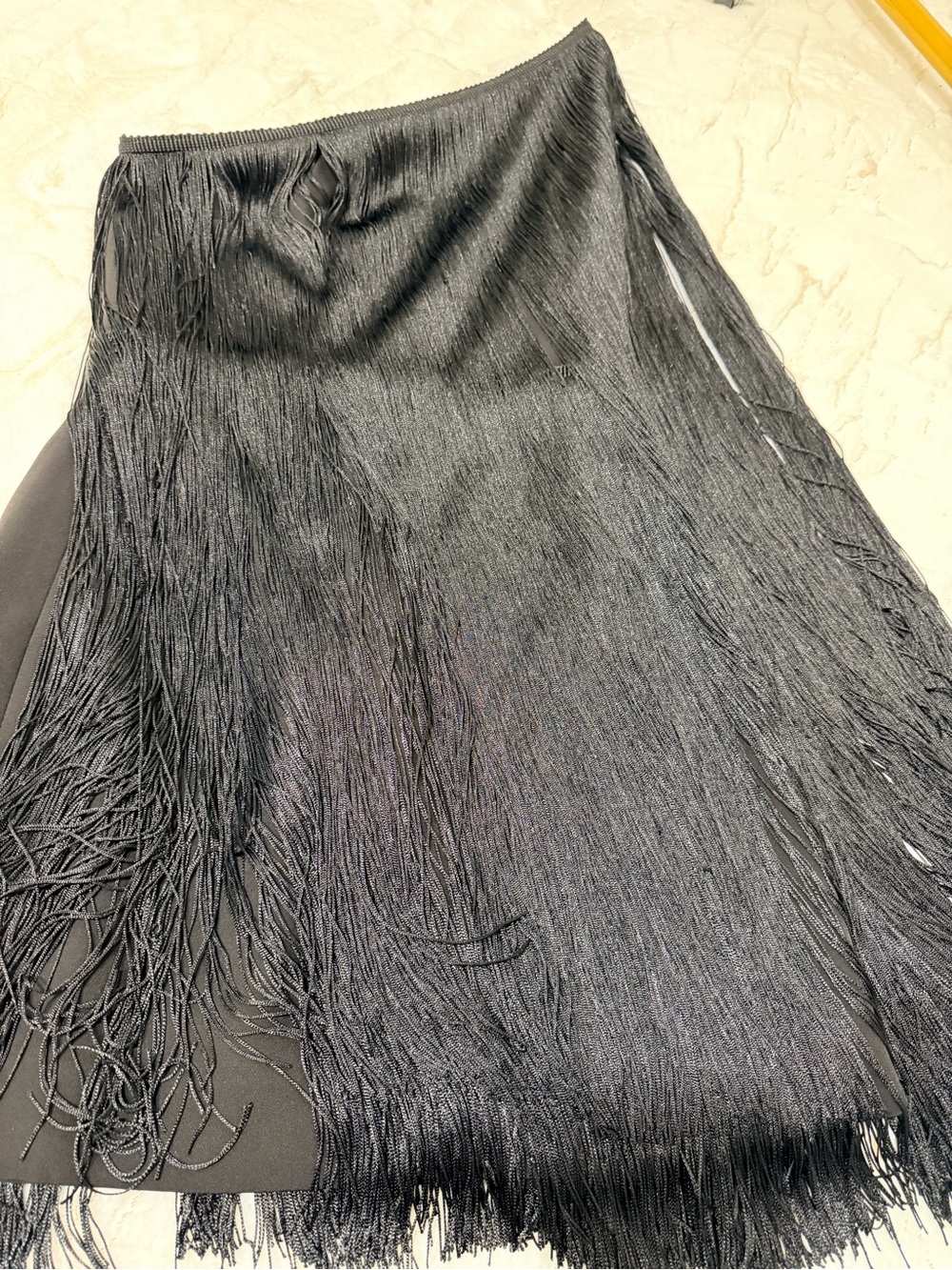 Gianni Bini Black One-Shoulder Fringe Dress - Picture 4 of 5